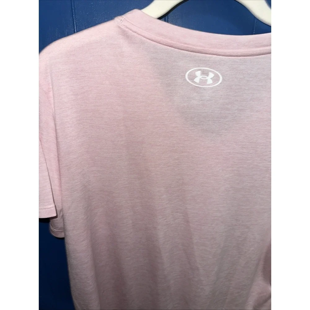 Under Armour Women Tech V-neck Loose Short Sleeve T-shirt Moisture Wicking Pink - Picture 8 of 12